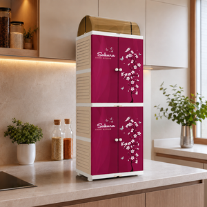 Nandos Sakura Plastic <b>Dish</b> <b>Rack</b> Cabinet with Water Drainage Suitable For Kitchen Organizing and Utensil/Cutlery Storage - Product Image 1