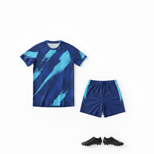 Maillot de football personnalisé respirant à séchage rapide, ensemble complet, design par sublimation, en polyester, pour femme, uniforme de football, short court devant - Product Image 1
