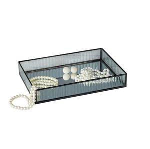 Bandeja de Vidrio Acanalado para Almacenamiento, Plato de Servir de Diseño Hecho a Mano, Bandeja Elegante para Mesa de Salón, Bandeja Moderna y Portátil para Servir Alimentos - Product Image 5