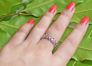 Hot Selling Good Quality 925 Sterling <b>Silver</b> Natural Red <b>Garnet</b> Gemstone Leaf Shape Fine <b>Ring</b> Women's Wear Handmade Fine Jewelry - Product Image 6