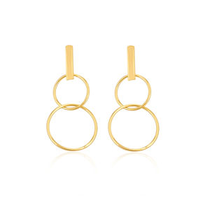 Boucles d'oreilles tendance en laiton plaqué or pour usage quotidien, bijoux personnalisés, boucles d'oreilles en laiton de haute qualité, commande en gros - Product Image 1