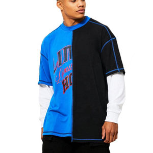 T-shirt à manches longues double couche pour homme, personnalisé, en coton lourd 100 %, imprimé, streetwear, fabricant de vêtements OEM sous marque privée - Product Image 1