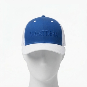 Gorra Trucker Azul Rey y Blanca para Hombre, Malla Trasera, Cierre a Presión, Gorra de Béisbol con Logotipo Bordado Personalizado, Ajustable - Product Image 3