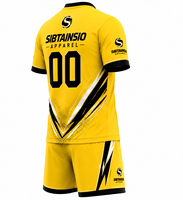 Maillots de football à manches courtes respirants personnalisés et ensembles d'uniformes avec impression par sublimation Couleurs et styles personnalisés
