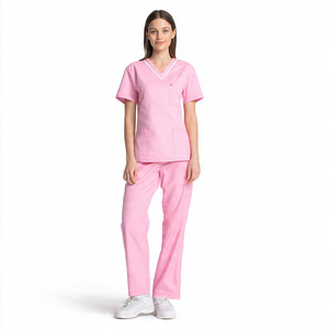 High Quality 100% Cotton Knitted Unisex <b>Scrub</b> Suit Customized Hospital Uniform - Product Image 5