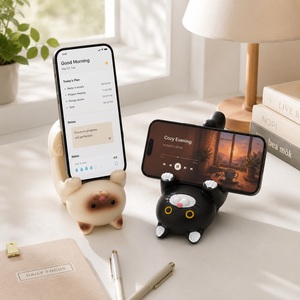 Cute Cat <b>Phone</b> Stand Universal Polyresin Desktop Cell <b>Phone</b> <b>Holder</b> Vertical Horizontal Support Desk Accessory OEM ODM gift - Product Image 4