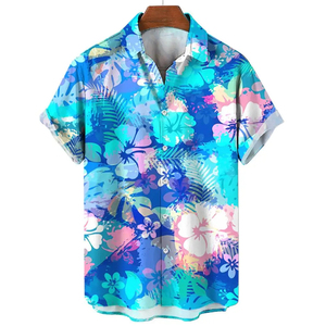 เสื้อฮาวายลายดอกไม้แบบกำหนดเอง เสื้ออะโลฮ่าลายดอกไม้เขตร้อน ผู้ผลิตเสื้อขายส่ง แขนสั้น ลายต้นปาล์ม ระบายอากาศได้ดี - Product Image 4