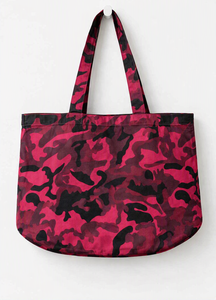 Sac fourre-tout en coton bleu camouflage, réutilisable, avec poignées, pour les courses - Product Image 6