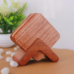 Wood Coaster Square Shape With Holder Wood Coaster Wholesale Custom Round Cup <b>Mat</b> Natural Wooden Coaster - Product Image 5