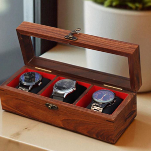 Caja de Madera para Relojes con Logotipo Personalizado, Fabricante Mayorista, Caja de Exhibición de Madera para Colección de 6 Relojes por AYAANS - Product Image 6