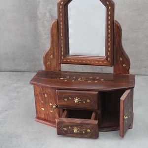 Boîte à bijoux en teck artisanale en gros |   Boîte de rangement sculptée Inde - Product Image 2