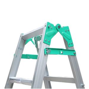 Échelle pliante moderne 2*7 marches en aluminium double face avec barres stabilisatrices, pieds angulaires en caoutchouc antidérapant, 3,5 m, capacité 150 kg - Product Image 1