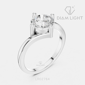 Bague de mariage en or blanc 14 carats avec diamant de laboratoire certifié IGI, taille ronde 1,23 carat, bijou raffiné, cadeau pour fiançailles, mariage ou anniversaire - Product Image 2