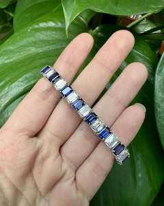 Nouveau bracelet en argent 925 pour femmes, bijoux de mode, saphir incrusté sur une seule rangée, vente directe d'usine - Product Image 2