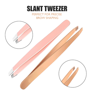 Custom Eyebrow Tweezers Slanted Tip Premium Quality Brow Wholesale Tweezers Precision Hair Removal <b>Tool</b> Private Logo OEM Supply - Product Image 6