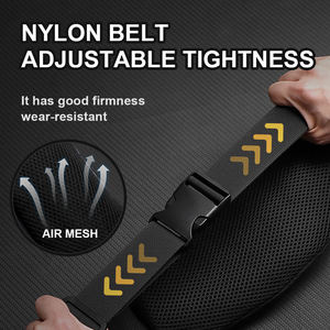 PLAYER'S POINT <b>Black</b> 600D Nylon Unisex Durable Waist <b>Bag</b> 16x32x10cm Multi-Pocket Zipper Closure Adjustable <b>Strap</b> for Daily Use - Product Image 2
