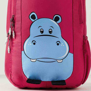 Pink Cartoon Hippo <b>Backpack</b> for Girls <b>Children</b> School Bag with Zipper Pockets and Shoulder Straps - Product Image 5