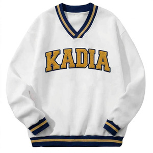 Customized Design <b>Men's</b> Hoodies & Sweatshirts Casual Long Sleeve V Neck Loose Fit Streetwear Sweatshirt for <b>Men</b> - Product Image 1