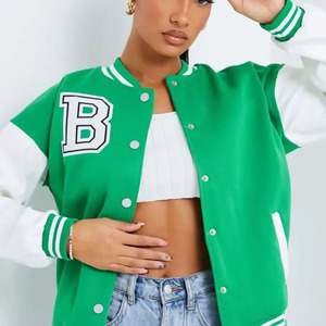 Women Fleece Reversible Winter Varsity Jacket Bulk Wholesale OEM Custom Private Label Supplier High Quality Varsity Jacket Women - Product Image 6