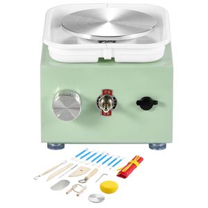 Mini Tornio Elettrico in Ceramica a Velocità Regolabile, 2.56in/3.94in, 2 Piattaforme Girevoli, Macchina per Modellare con Vasca Rimovibile per Ceramica e Smalto - Product Image 1