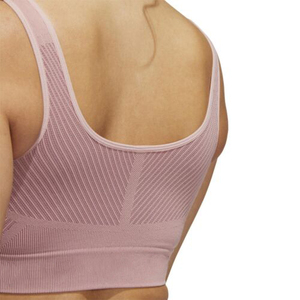 Pink Seamless Sports <b>Bra</b> With Ribbed Texture And Wide <b>Straps</b> For Women Workout Top - Product Image 6