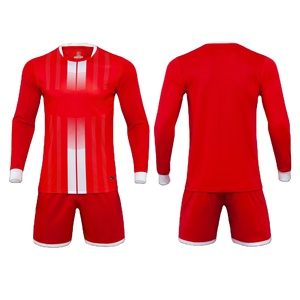 Conjunto de Uniforme de Fútbol para Hombre, Camisetas de Fútbol de Manga Larga, Pantalones Cortos, Impresión Personalizada, Material Personalizado, Color Personalizado, Servicio OEM - Product Image 5