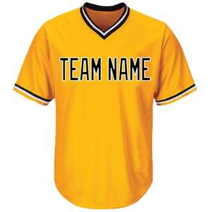 Maillot de baseball personnalisé blanc avec bordure rouge, col en V, respirant, en polyester, unisexe adulte, nom de l'équipe imprimé, vêtements de sport - Product Image 4