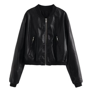 เสื้อแจ็คเก็ตหนังผู้หญิงสั่งทำขายส่ง ระบายอากาศได้ดี  แบบ Biker Coat  เสื้อคลุมแฟชั่นสำหรับขี่มอเตอร์ไซค์  รับทำโลโก้ OEM จากโรงงาน - Product Image 3