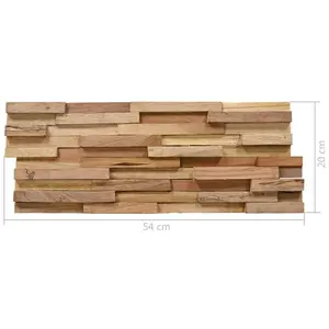 Offre Spéciale : Revêtement Mural Flottant en Bois de Teck 100% Fabriqué dans la Jawa Tengah, Style Moderne Carré ou Rectangulaire, pour Intérieur (Salle de Sport, Salle de Bain, Cuisine) et Extérieur - Product Image 4