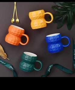 Tasse en céramique de luxe mate ZamZam Industries, texture martelée, écologique, compatible lave-vaisselle et micro-ondes, sans BPA, 390 ml - Product Image 3