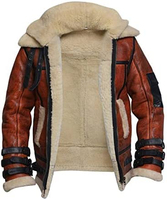 Veste d'aviateur en cuir d'agneau véritable pour homme RAF B3, veste bomber à double col, veste de vol en peau de mouton
