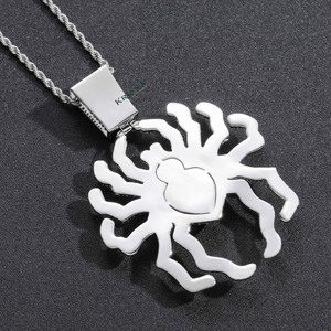 Colgante de Araña Chapado en Oro de Plata 925 con Incrustaciones de Moissanita, Estilo Hip Hop, para Uso Diario - Regalo Unisex - Product Image 5