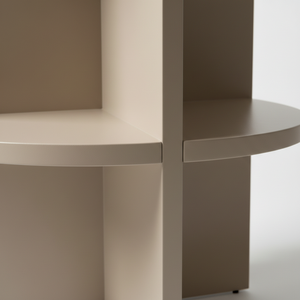 Table d'appoint moderne PKP pour chambre et salon, avec étagère et 2 tiroirs, en bois d'hévéa écologique du Vietnam, MDF, placage de chêne et plateau en marbre - Product Image 3