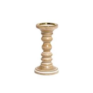 Support de bougie pilier en bois de manguier fait main, support de bougie conique rustique en bois pour mariage et décoration intérieure, 10 pouces, vente en gros - Product Image 2