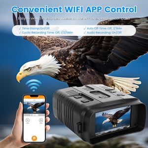 Gafas de Visión Nocturna a Todo Color 4K con Zoom 10X, Alcance de Visión de 2624 pies, 3 Pantallas, Tarjeta MMC de 64 GB, Control por Aplicación WIFI, Binoculares, Monoculares - Product Image 6