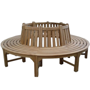 Offre spéciale : Banc de jardin circulaire en teck avec assise et dossier à lattes (durable et résistant) - Product Image 3