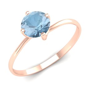 Bague de fiançailles en aquamarine REYES en or blanc 14K 18K avec moissanite, cadeau d'anniversaire, bijoux fins, vente en gros OEM ODM - Product Image 5