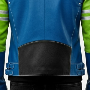 เสื้อแจ็คเก็ตผู้ชายรุ่นใหม่ล่าสุด ขายดี ดีไซน์เสื้อแจ็คเก็ตฤดูหนาวผู้ชาย สีแดง หนังแท้ สไตล์สตรีทแวร์ คอปกเหลี่ยม - Product Image 3