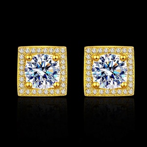 Pendientes de Moissanita con Certificado IGI, Último Modelo, 6mm, 1 Quilate, Plata de Ley 925, Chapados en Oro Rosa, Estilo Hip Hop, para Hombre y Mujer - Product Image 5