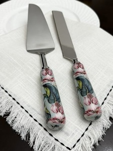 Elegant Wedding Dessert Collection Metal <b>Cake</b> <b>Server</b> and Knife for Celebration Service - Product Image 1