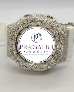 Reloj de cuarzo de acero inoxidable de lujo para hombre, con bisel en forma de pera y diamantes incrustados. - Product Image 3