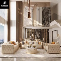 Luxus-Möbel Italienisches Designer Echtleder-Sofa Modernes Italienisches Luxus-Wohnzimmer-Sofa-Set Maßgefertigtes Sofa