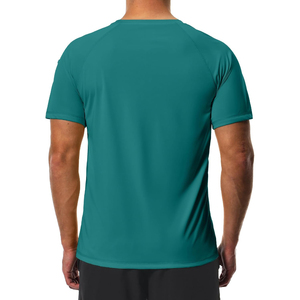 Chemise de protection solaire à manches courtes pour homme Harry Johnson, couleur turquoise, écologique, UPF50+, respirante, séchage rapide, spandex/polyester 180g, adulte - Product Image 2