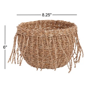 Seagrass <b>basket</b> with tassels Handmade <b>Storage</b> <b>Basket</b> Wholesale eco-friendly Made in Vietnam - Product Image 2