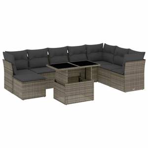 Conjunto de Sofás Modulares Grandes de Ratán PE Gris para Jardín, Colección Premium de Muebles Modulares para Exteriores - Product Image 2
