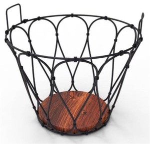 Étagère de rangement décorative à 2 niveaux, panier en fil métallique rectangulaire, décoration moderne rustique pour la maison, centre de table pour salon - Product Image 5