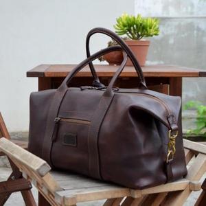 Bolsos de viaje de cuero de la mejor calidad con cierre de cremallera, impermeables, duraderos, resistentes, hechos en India. - Product Image 4