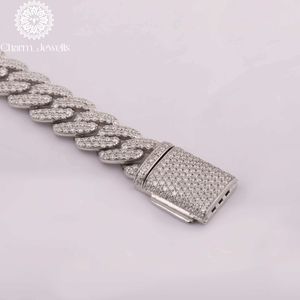 Charm_Jewells Unisex Moissanite Link <b>Chain</b> Necklace 925 Silver 14K Gold Plated IGI Certified Hiphop Style Ball Shape Luxury - Product Image 6