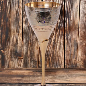Ensemble de verres à vin de luxe modernes plaqués paon blanc élégant verrerie de style antique pour les mariages Occasions spéciales - Product Image 3