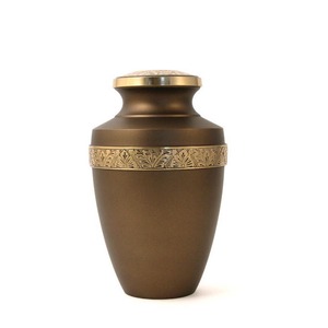 Red Metal Urn With Silver <b>Rose</b> Design Traditional Handmade Sympathy Keepsake Cylindrical Shape Tabletop <b>Vase</b> - Product Image 4
